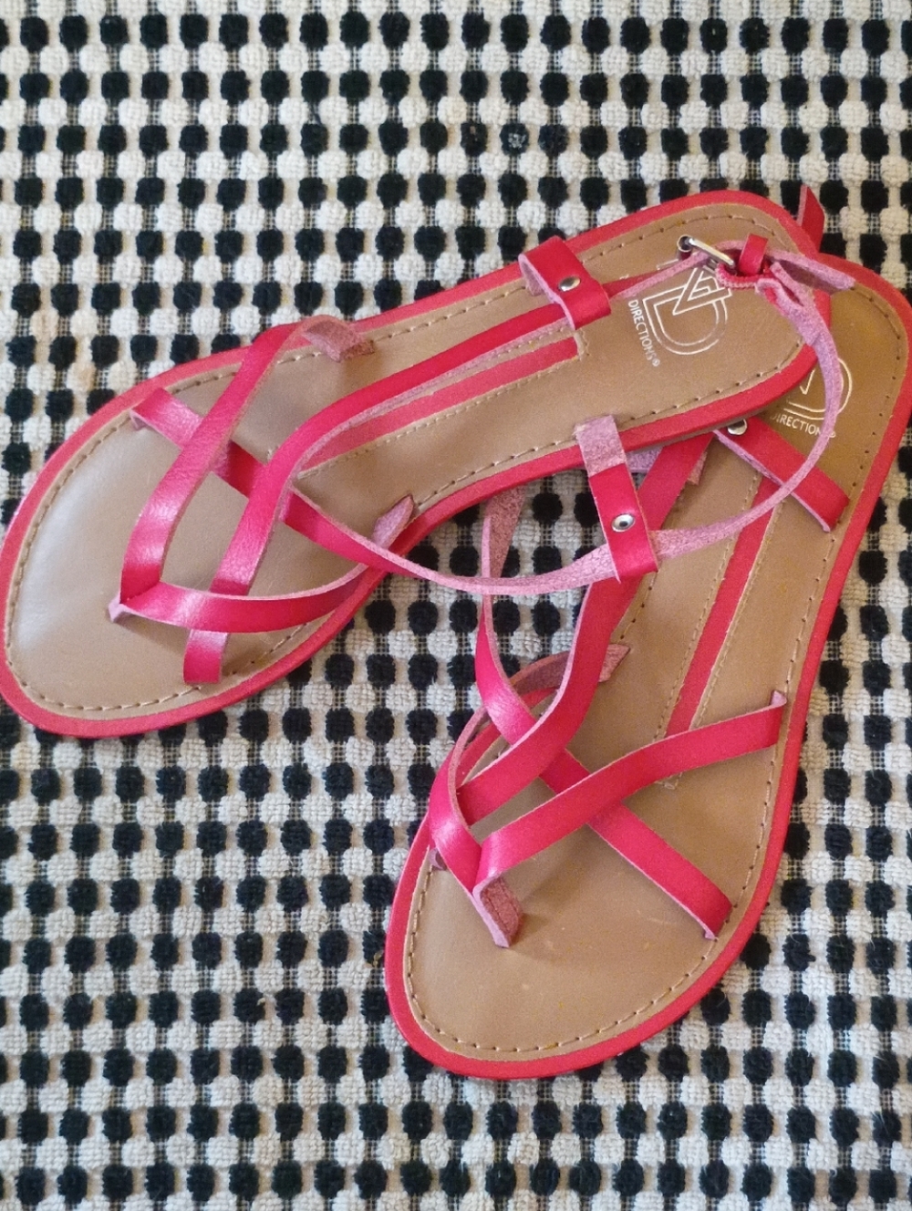 new directions Hot Pink Strappy Flat Sandals